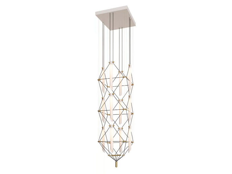 MOZAIK 4x3 - Contemporary style LED steel chandelier by DESIGNHEURE