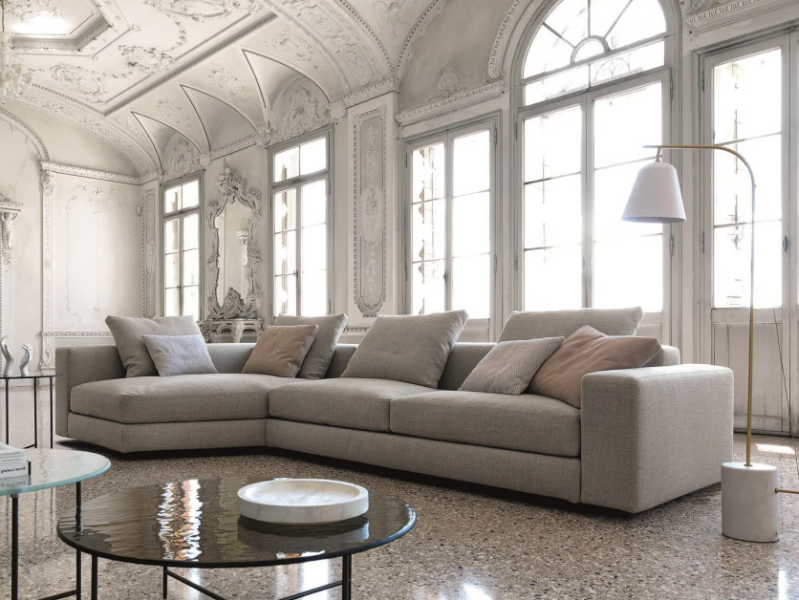VON - Corner fabric sofa with removable cover by Désirée divani