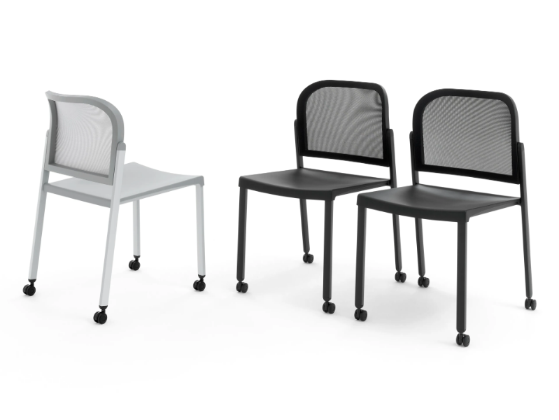 MAKEUP NET - Polypropylene chair with castors by Diemmebi
