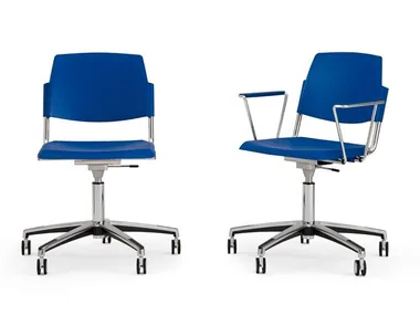 VOLÉE PLASTIC - Chair with castors with 5-spoke base by Diemmebi