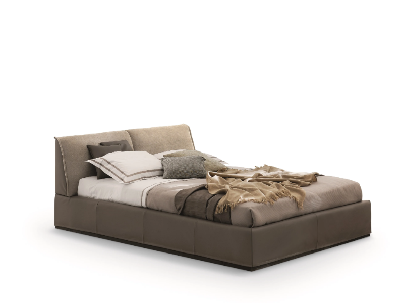 MONOLITH 2.0 - Upholstered leather storage bed by Ditre Italia