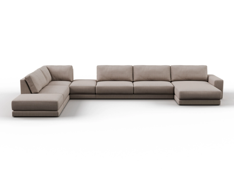MONZA - Corner fabric sofa with chaise longue by DÔME DECO