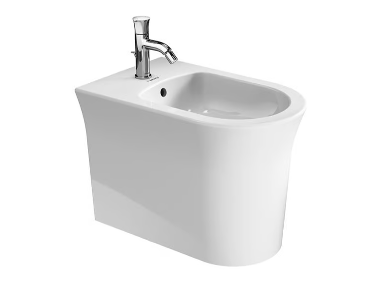 WHITE TULIP - Floor mounted ceramic bidet with overflow by Duravit