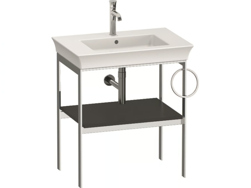 WHITE TULIP WT4543 / WT4544 - Floor-standing single metal console sink with towel rail by Duravit