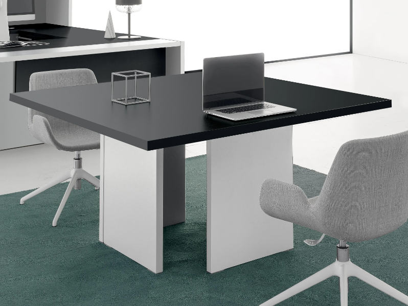 OXFORD - Square melamine meeting table with cable management by DVO