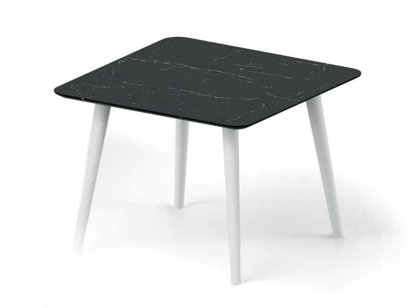 Porcelain stoneware table - Square porcelain stoneware and metal table by DVO