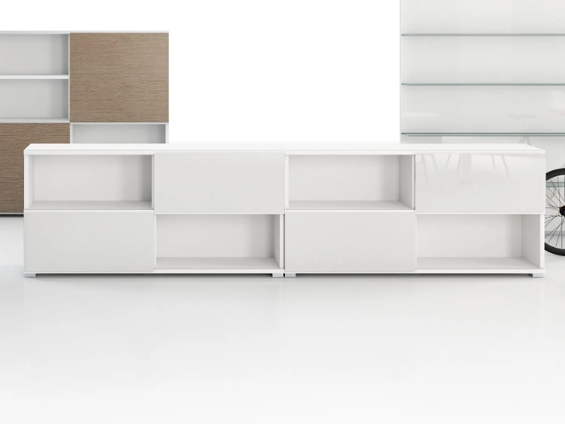 UNIVERSAL STORAGES - Low modular melamine office storage unit by DVO