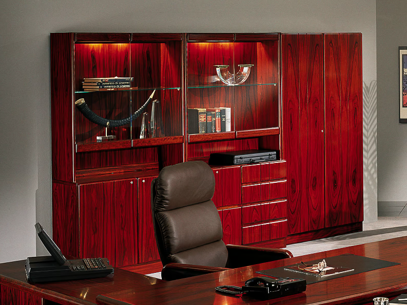 COMMODORE - Tall cherry wood office storage unit by Dyrlund