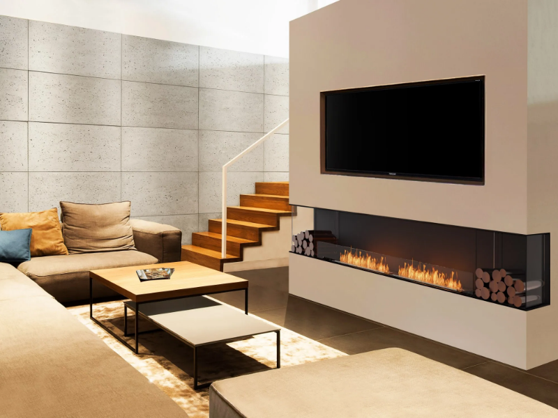 FLEX 122BY BX2 - Bioethanol steel Fireplace insert with Panoramic Glass by EcoSmart Fire
