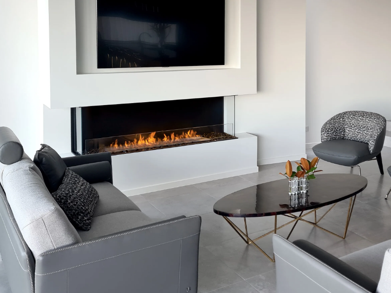 FLEX 68BY - Bioethanol steel Fireplace insert with Panoramic Glass by EcoSmart Fire