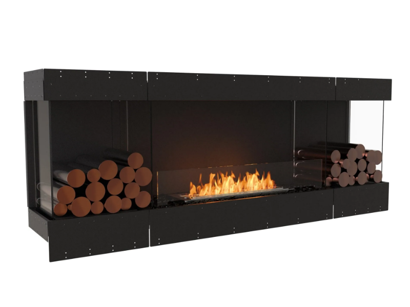 FLEX 78BY BX2 - Bioethanol steel Fireplace insert with Panoramic Glass by EcoSmart Fire