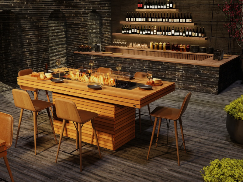 GIN 90 (BAR) - Indoor/Outdoor freestanding bioethanol or gas fireplace by EcoSmart Fire