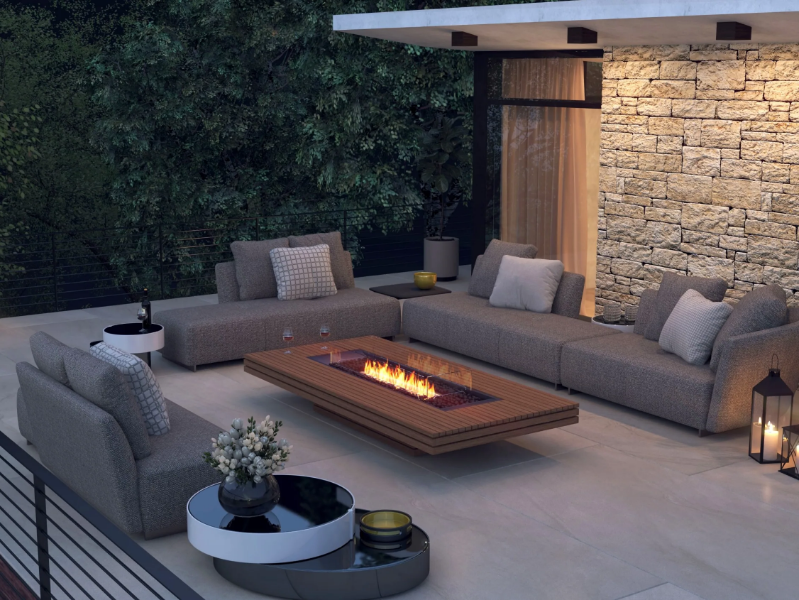 GIN 90 (LOW) - Indoor/Outdoor freestanding bioethanol or gas fireplace by EcoSmart Fire