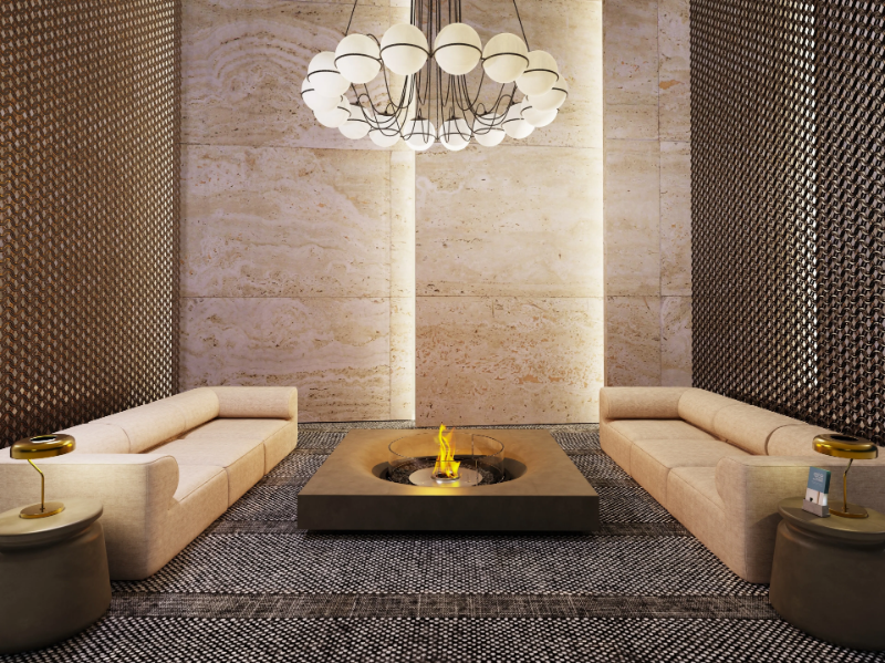 ROUND 20 - Indoor/Outdoor built-in bioethanol fireplace by EcoSmart Fire