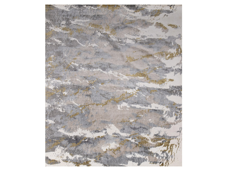 KORO BLAZE - Rectangular handmade silk rug by Edition Bougainville