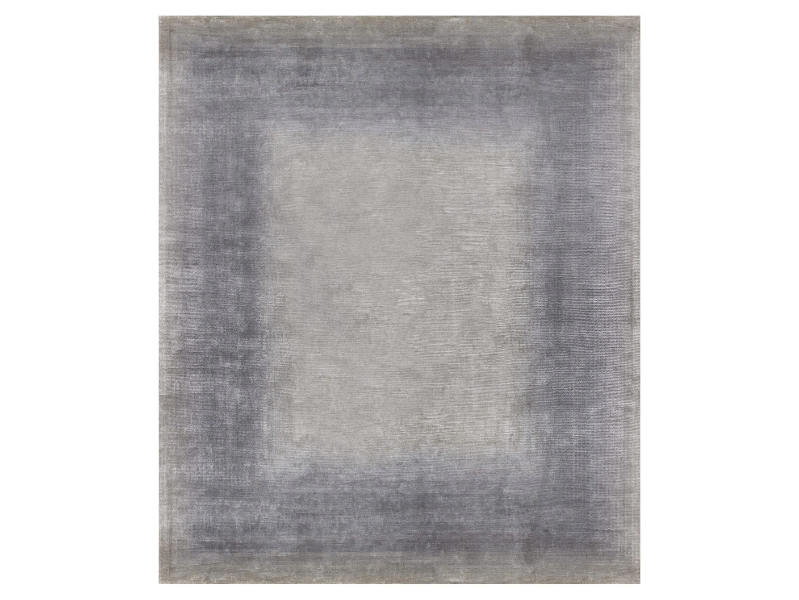 RAINBOW BORDER SILEX - Rectangular handmade silk rug by Edition Bougainville
