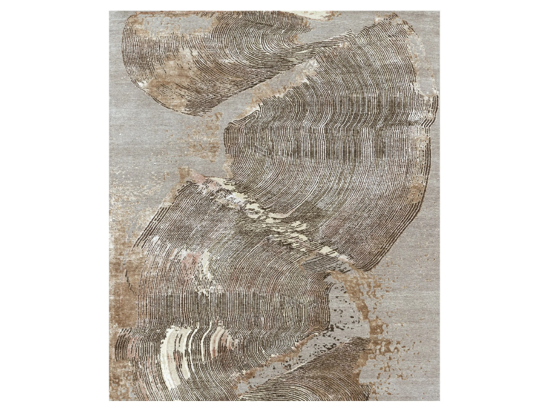 RIDGE RAINFOREST - Rectangular handmade Bamboo silk rug by Edition Bougainville