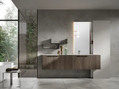 GIU 9070 - Wall-mounted vanity unit with drawers by Edoné by Agorà