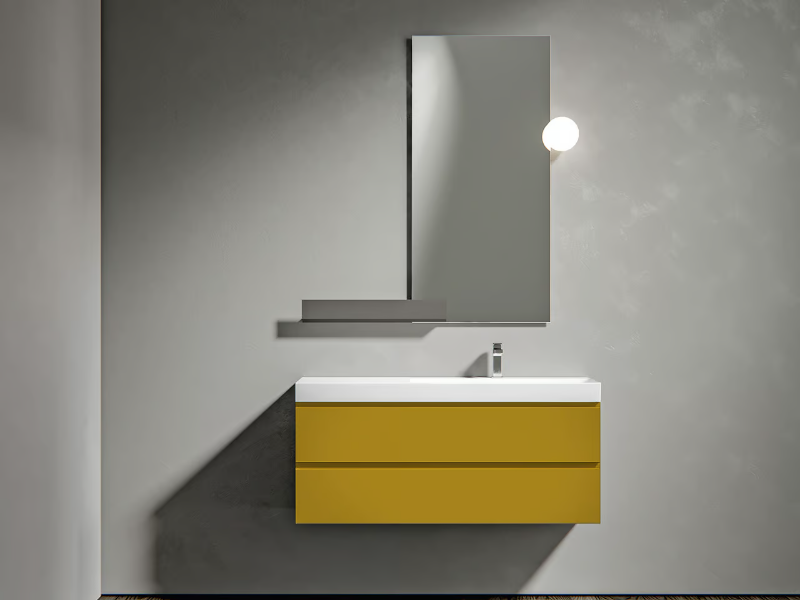 GIU 9134 - Single wall-mounted vanity unit with drawers by Edoné by Agorà