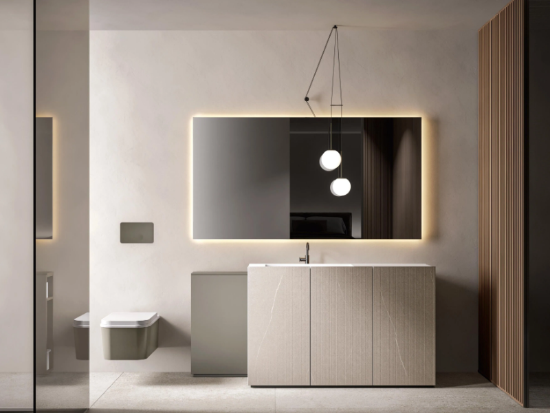 HEX 2334 - Floor-standing vanity unit with integrated washbasin by Edoné by Agorà