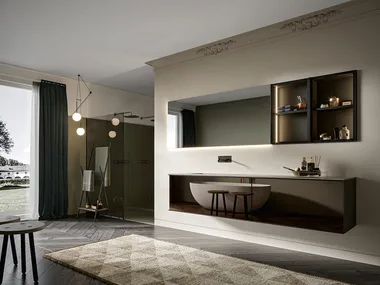 REA 007 - Wall-mounted vanity unit with drawers by Edoné by Agorà