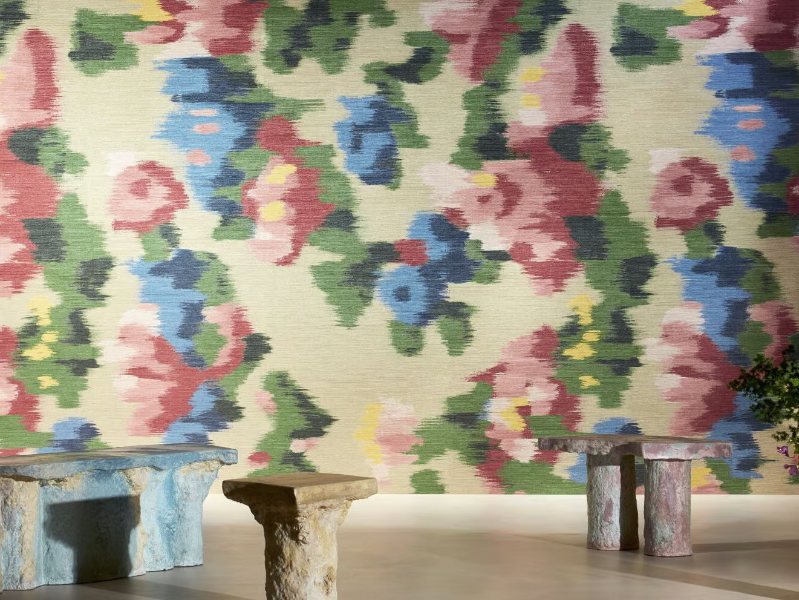 MATIÈRES À RÉFLEXIONS X CALLIDUS GUILD - ABSTRACT FLORAL - Washable vinyl wallpaper by Élitis