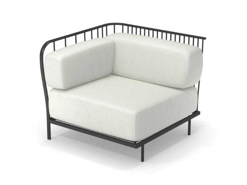 CANNOLÈ - Corner upholstered fabric garden armchair by Emu