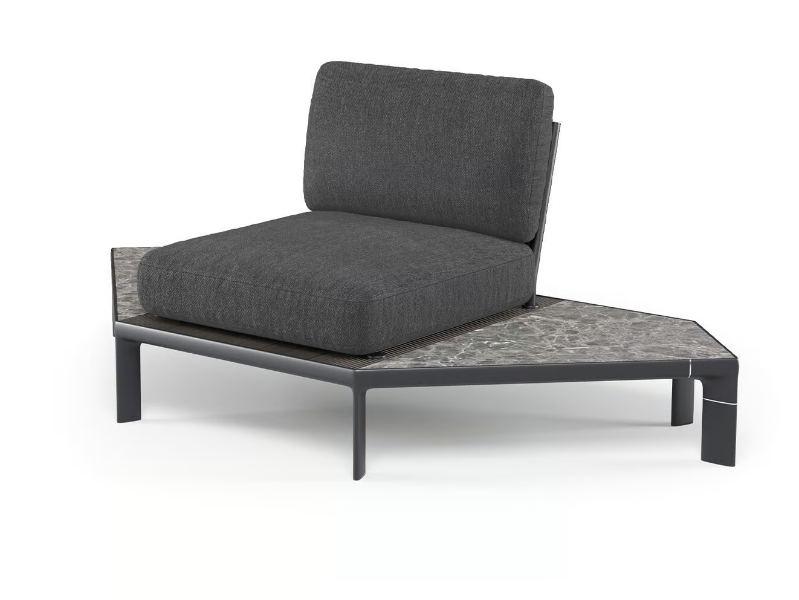 TAMI - Corner upholstered fabric garden armchair by Emu