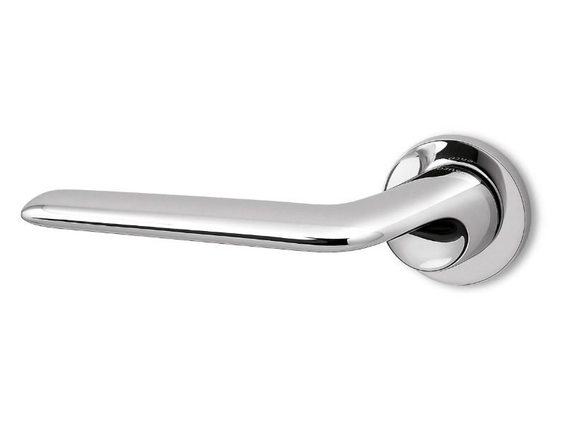 ELAN - Brass door handle on rose by Ento