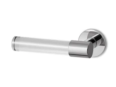 GHOST R6 - Brass door handle on rose by Ento