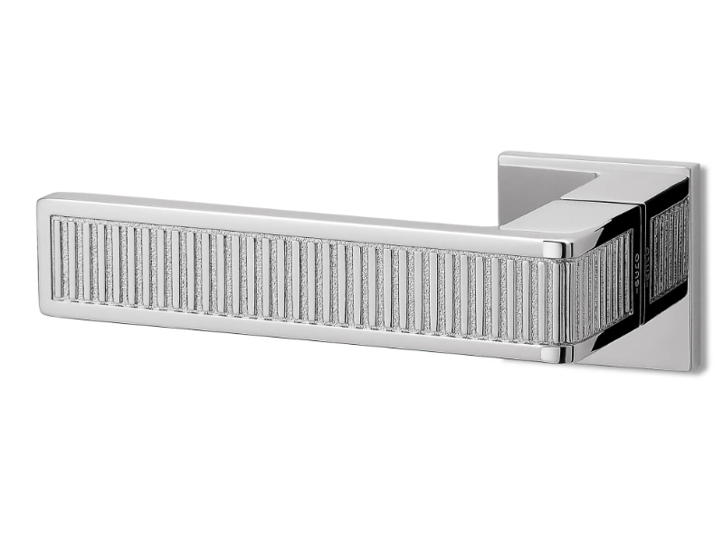 TECA RIGA - Brass door handle on rose by Ento