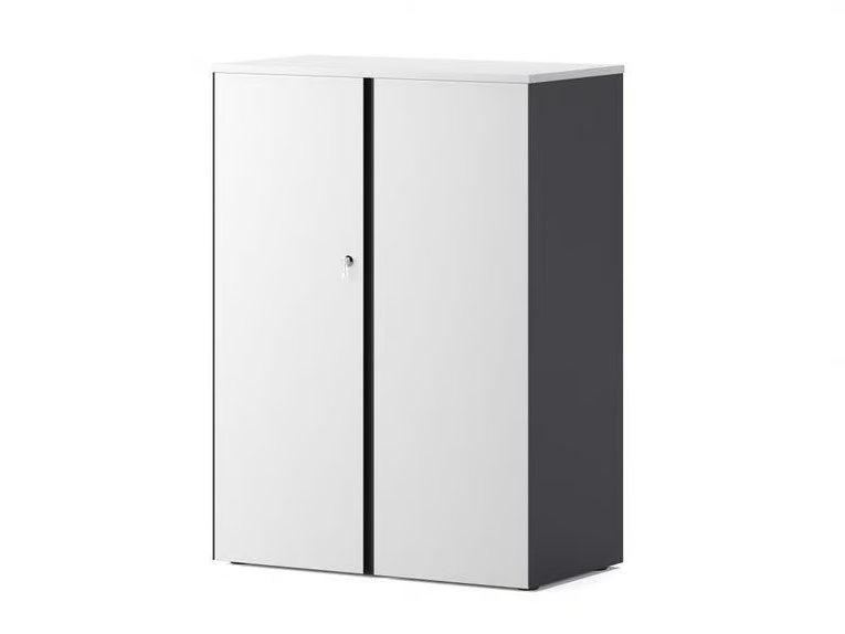 ARCADIAN - Tall melamine office storage unit with hinged doors with lock by Ersa