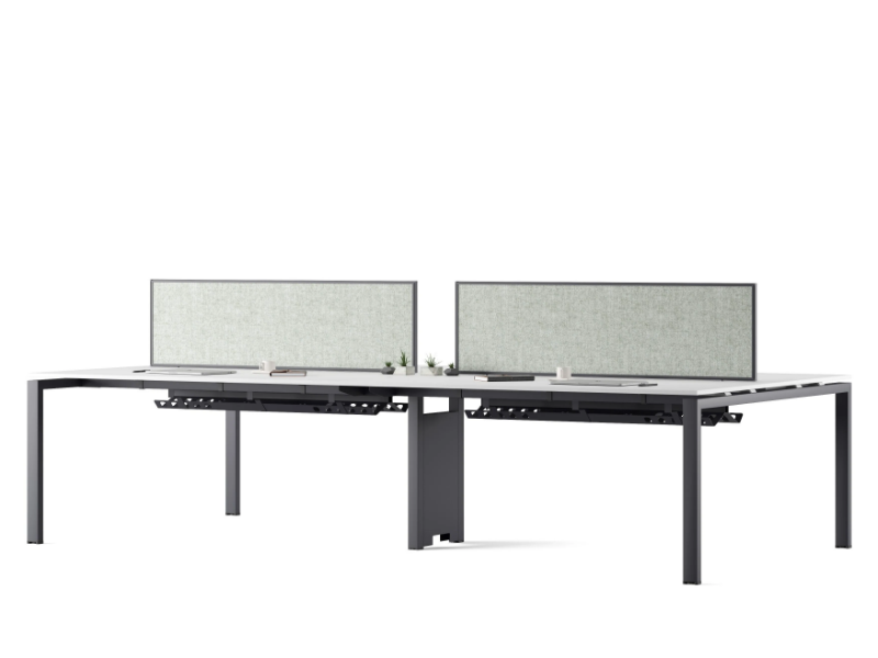 DOMINO - Multiple laminate office desk with desk screens by Ersa