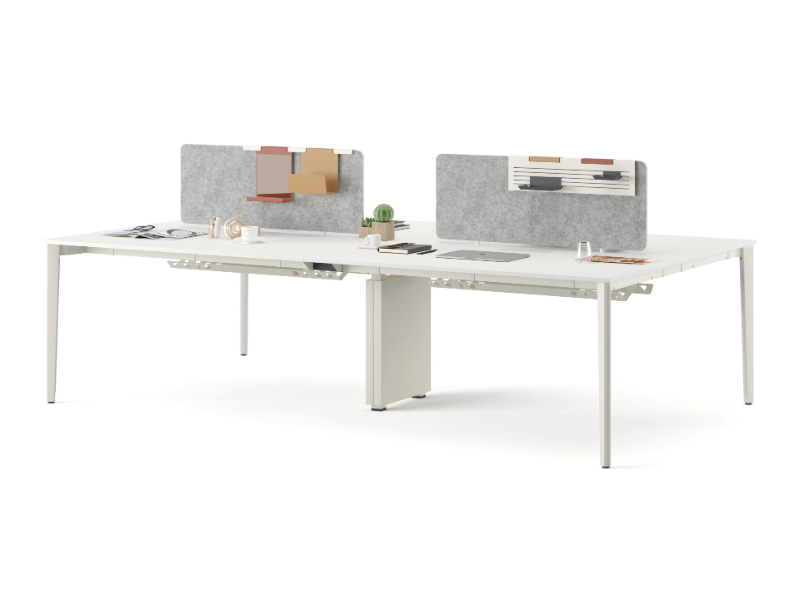 TUANA - Rectangular multiple wooden office desk with sound absorbing screens by Ersa
