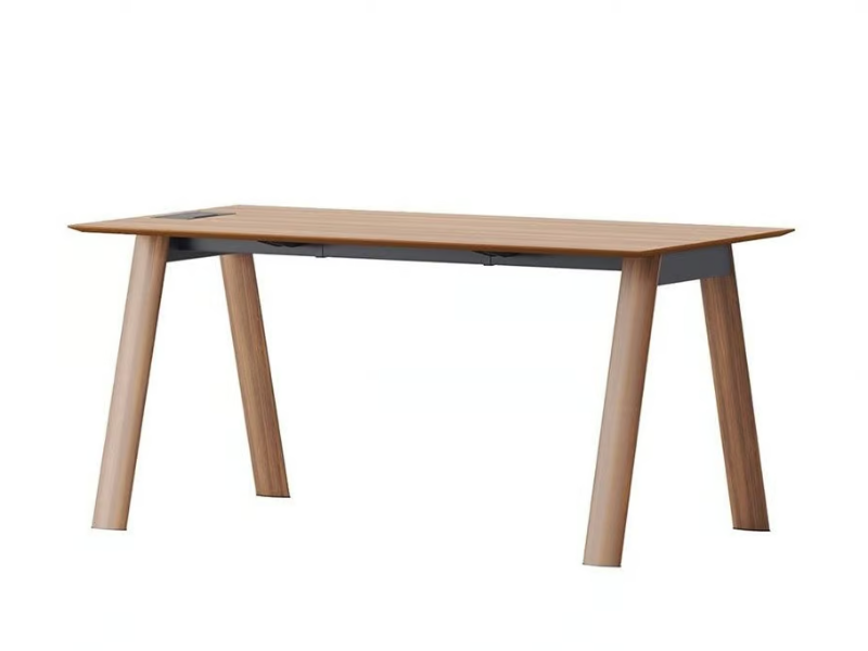 YOKA - Rectangular wooden workstation desk with cable management by Ersa