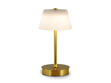 LUMETTO - Rechargeable LED cordless brass table lamp by Estro