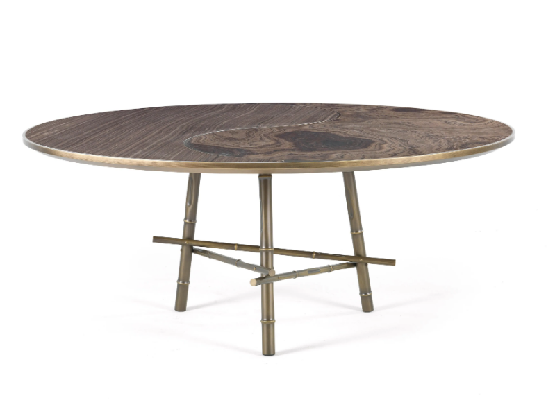 DALÌ - Round Tobacco Brown marble living room table by ETRO Home Interiors