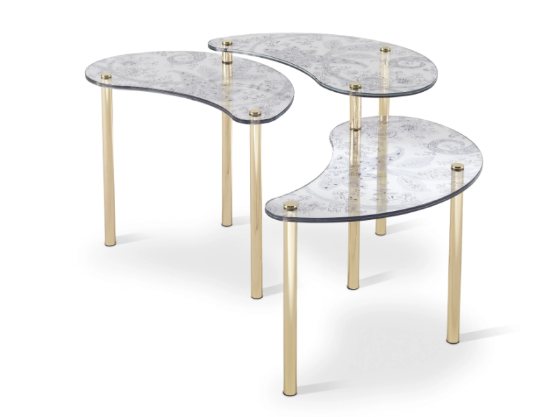 KRISHNA - Brass and glass side table by ETRO Home Interiors