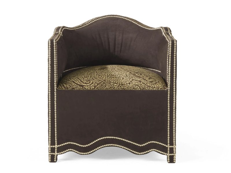 NUBIA - Upholstered nabuk and fabric armchair with armrests by ETRO Home Interiors