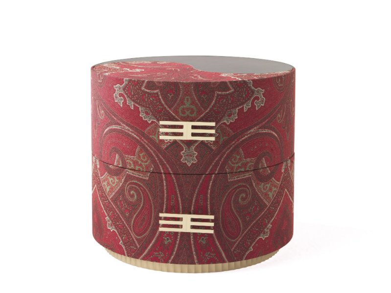 SHARP - Round fabric bedside table with drawers by ETRO Home Interiors