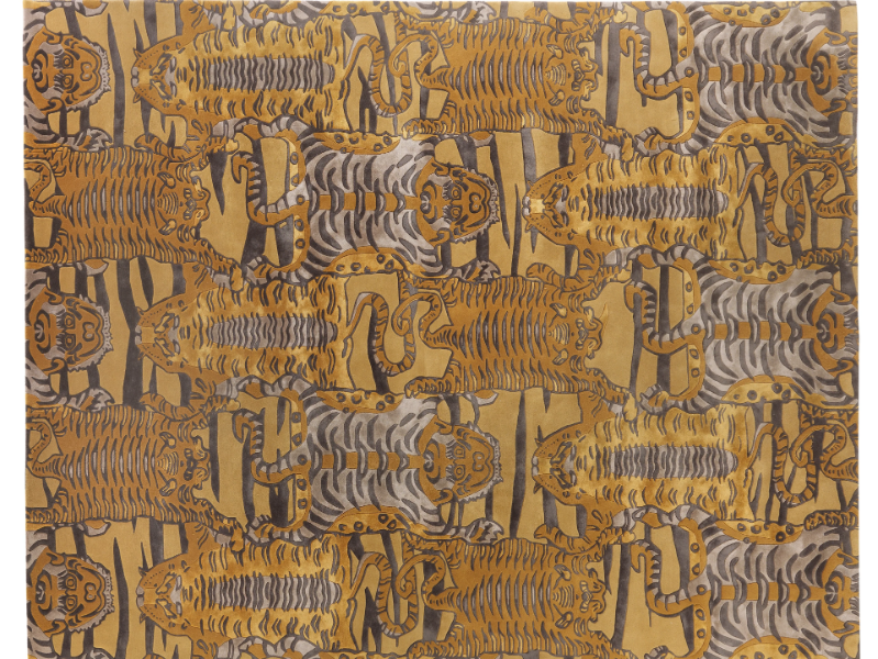TINGRI - Patterned rectangular wool and bamboo silk rug by ETRO Home Interiors