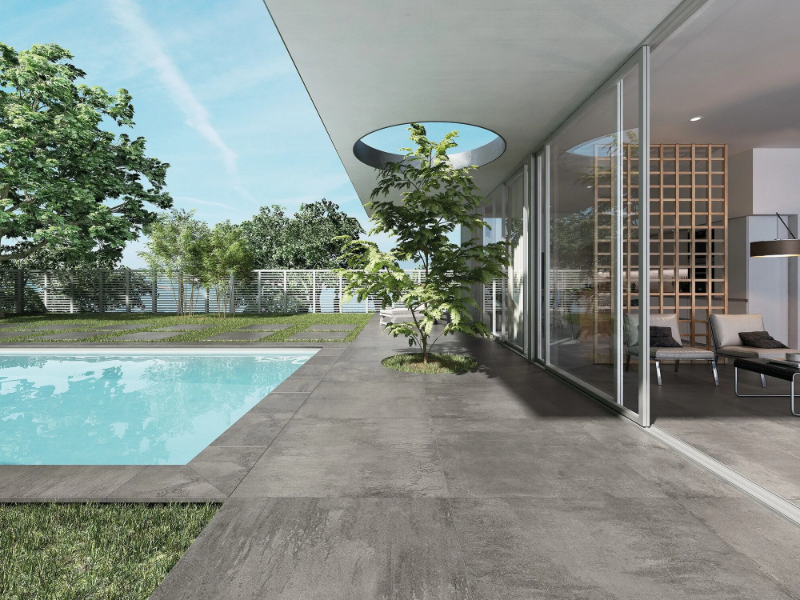 ÓPERA IRON - Porcelain stoneware flooring with concrete effect by Exagres