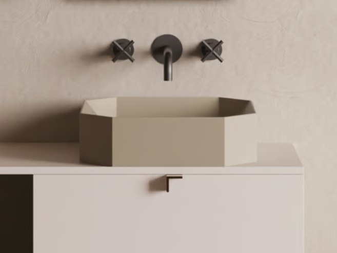 ORIGAMI - Countertop square Livingtec® washbasin by Ex.t