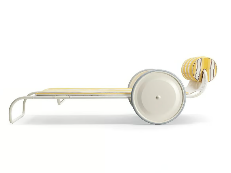 LOCUS SOLUS JACQUEMUS + EXTETA SPECIAL RE-EDITION - Fabric sun lounger with castors by Exteta