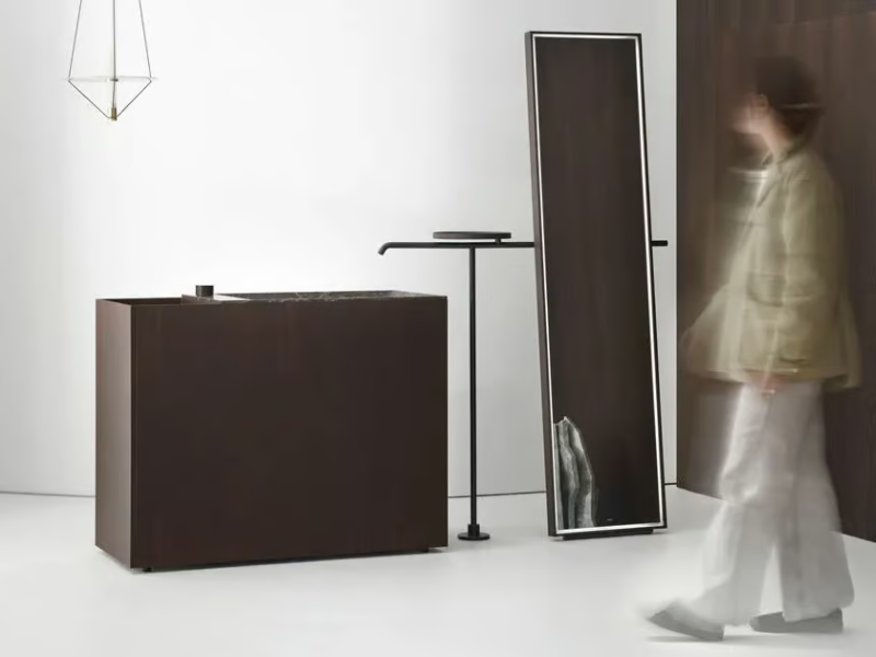 MA - Floor-standing solid wood and marble vanity unit by FALPER