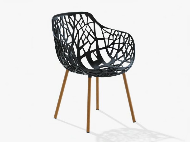 FOREST - Aluminium garden chair with armrests by FAST