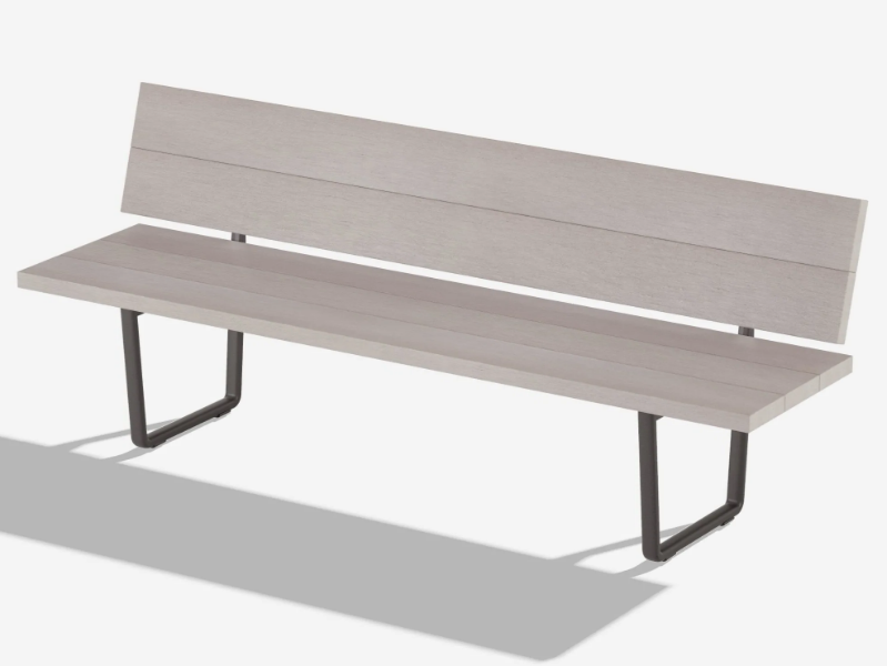 ORIZON - Wooden effect aluminium garden bench with back by FAST