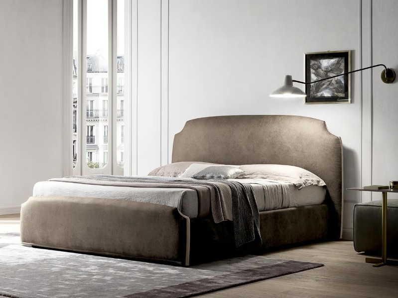 DEMY - Fabric storage bed with upholstered headboard by Felis