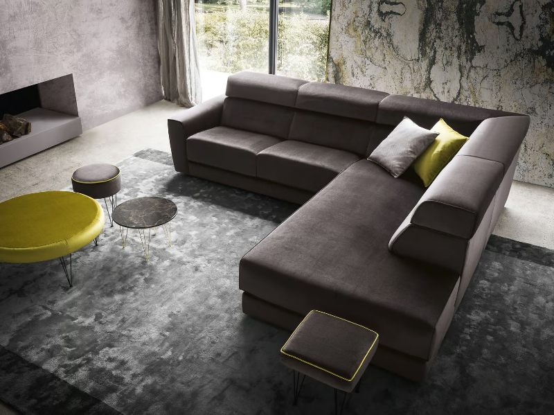 WINSTON - Corner velvet sofa by Felis