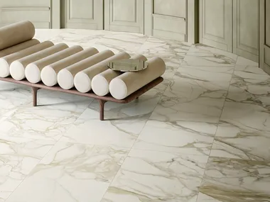 MARBLE LAB - CALACATTA DORATO - Porcelain stoneware wall/floor tiles with marble effect by Fiandre Architectural Surfaces